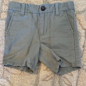 Janie and Jack Green Linen/Cotton Shorts